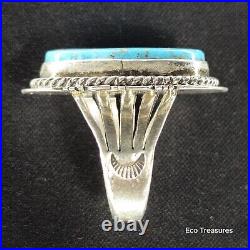 Sterling Silver Ring Marked Jake Sampson Navajo Turquoise Sz 8.75