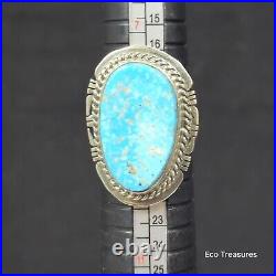 Sterling Silver Ring Marked Jake Sampson Navajo Turquoise Sz 8.75