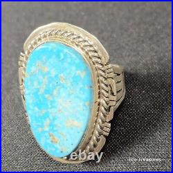 Sterling Silver Ring Marked Jake Sampson Navajo Turquoise Sz 8.75