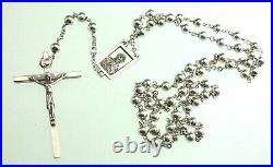 Sterling Silver Rosary Beads Italian Vatican Purchase Crucifix Marked Sterling
