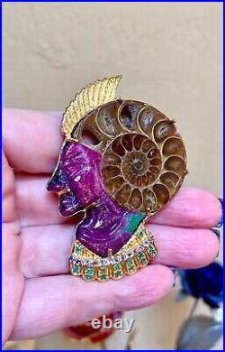 Sterling Silver Ruby In Zoisite, Emerald, Tanzanite & Ammonite Egyptian Pendant