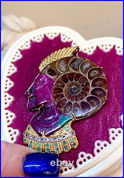 Sterling Silver Ruby In Zoisite, Emerald, Tanzanite & Ammonite Egyptian Pendant