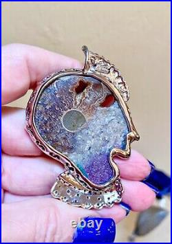 Sterling Silver Ruby In Zoisite, Emerald, Tanzanite & Ammonite Egyptian Pendant