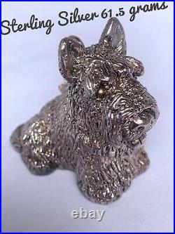 Sterling Silver Scottish Terrier Key Ring 61.5 Grams marked 925