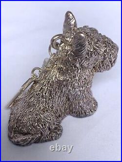 Sterling Silver Scottish Terrier Key Ring 61.5 Grams marked 925