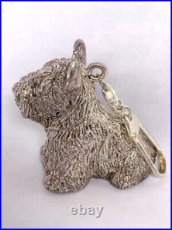 Sterling Silver Scottish Terrier Key Ring 61.5 Grams marked 925