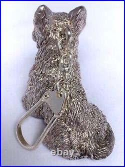 Sterling Silver Scottish Terrier Key Ring 61.5 Grams marked 925