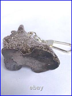 Sterling Silver Scottish Terrier Key Ring 61.5 Grams marked 925