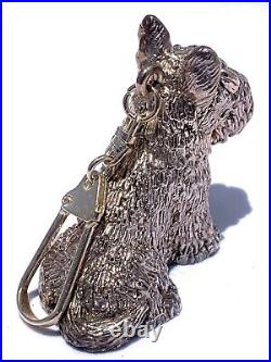 Sterling Silver Scottish Terrier Key Ring 61.5 Grams marked 925