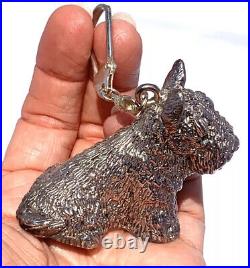 Sterling Silver Scottish Terrier Key Ring 61.5 Grams marked 925