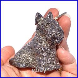 Sterling Silver Scottish Terrier Key Ring 61.5 Grams marked 925