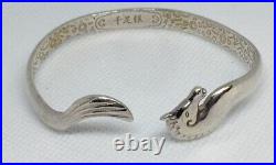 Sterling Silver Seahorse Chinese Maker Mark Bracelet Cuff 20.23 Grams