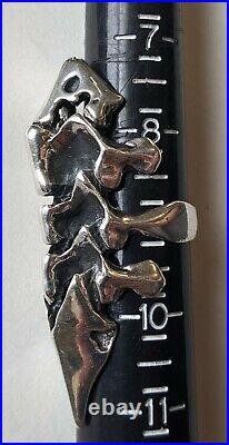 Sterling Silver Skeletal Dinosaur Ring Huge 62mm Biker's Ring 39g Sz 9 Signed