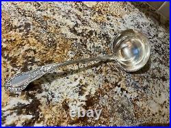 Sterling Silver Soup Ladle Marked Gorham Tuilleries Pattern with Gold Wash Bowl