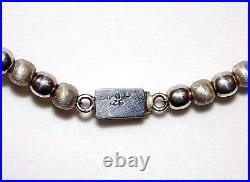Sterling Silver TAXCO MEXICO Bead Strand 20 Necklace 48g- Marked TN-UO