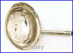 Sterling Silver Toddy Ladle with Silver Tipped Carved Wood Handle Marked EM 1798