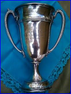 Sterling Silver Trophy 1922 Inscribed 10 Tall Marked J S & Co