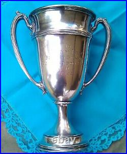 Sterling Silver Trophy 1922 Inscribed 10 Tall Marked J S & Co