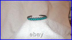 Sterling Silver & Turquoise Navajo Cuff Bracelet Marked & Signed JP Great Cond