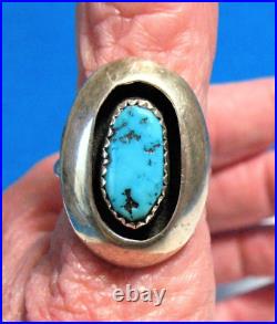 Sterling Silver Turquoise Ring Southwest Marked Jackson Size 7.25 6.3 Grams