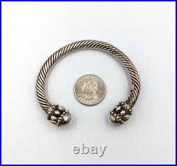 Sterling Silver Twisted Cable Cuff Bracelet 925 Vintage Mexican Marked