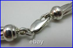Sterling Silver Twisted Hallow Tube Choker Look Necklace Marked 925cl