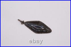 Sterling Silver Vintage Marked Genuine Butterfly Wing Iridescent Long Pendant