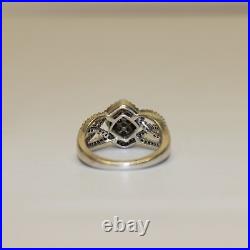Sterling Silver Vintage Ring 925 SUN Marked Size 5.75 Black White