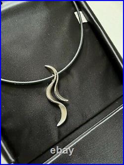 Sterling Silver Wave Necklace Custom Design by Mark Loren Designs Ft Myers FL