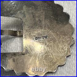 Sterling Silver Western Belt Hand Made Sun Burst Design Marked EVC 34