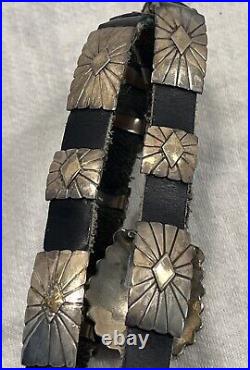 Sterling Silver Western Belt Hand Made Sun Burst Design Marked EVC 34