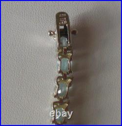 Sterling Silver WithBlue Stones Tennis Bracelet Marked HAN 925 -7.5