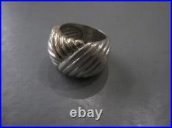 Sterling Silver and 14K Marked Ribbed Ring 11g Size 5 Sale