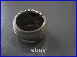 Sterling Silver and 14K Marked Ribbed Ring 11g Size 5 Sale