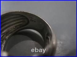 Sterling Silver and 14K Marked Ribbed Ring 11g Size 5 Sale