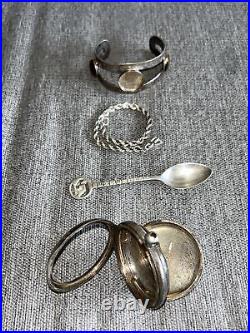 Sterling Silver scrap Mixed Recycle all tested all marked 925 Pocket watch case