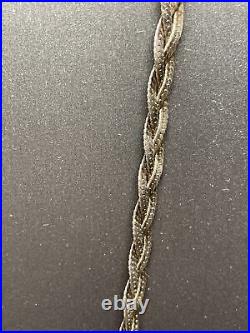 Sterling silver Mexico twisted herringbone 4.4mm 18 chain, marked-md28v mex