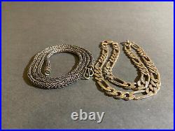 Sterling silver chains bundle marked and acid tested 2 chains
