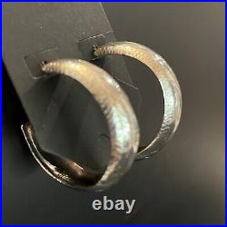 Sterling silver hoop earrings, Norwegian w etchings, marked ND 925, 1.5 inch