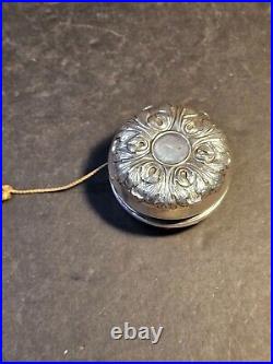 Sterling silver victorian yoyo/ 2.25 heavily embellished/Marked Gorham sterling