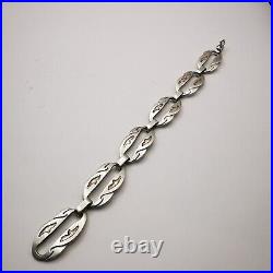 Stylish 925 Sterling Silver Vintage Bracelet Woman Marked 28.84 g Gift