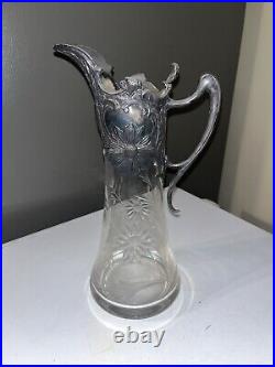 Superb Topazio Crystal Marked Sterling Silver Claret Jug Sterling By Grand