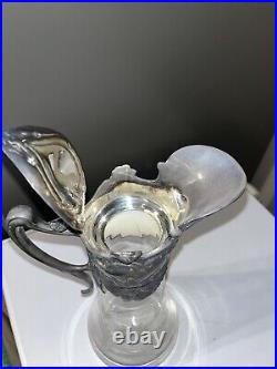 Superb Topazio Crystal Marked Sterling Silver Claret Jug Sterling By Grand