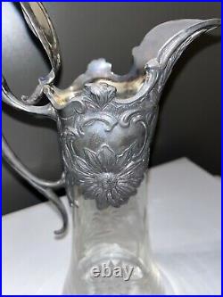 Superb Topazio Crystal Marked Sterling Silver Claret Jug Sterling By Grand