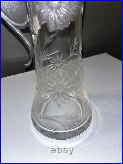 Superb Topazio Crystal Marked Sterling Silver Claret Jug Sterling By Grand