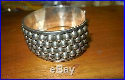 TAXCO STERLING SILVER CUFF BRACELET / MARKED TL120 MEXICO 925 / 54 grams