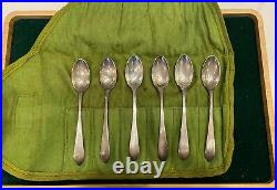 TIFFANY & Co Antique STERLING SET OF 6 Small Demitasse Spoons Marked