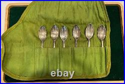 TIFFANY & Co Antique STERLING SET OF 6 Small Demitasse Spoons Marked