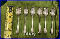 TIFFANY & Co Antique STERLING SET OF 6 Small Demitasse Spoons Marked