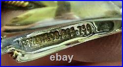 TIFFANY VTG STERLING SILVER & 18k GOLD SWIRL RING-SM SIZE 4.5-MARKED 925 -750